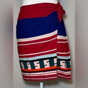 Ralph Lauren Country wrap skirt southwestern country red blue boho vintage 90s M